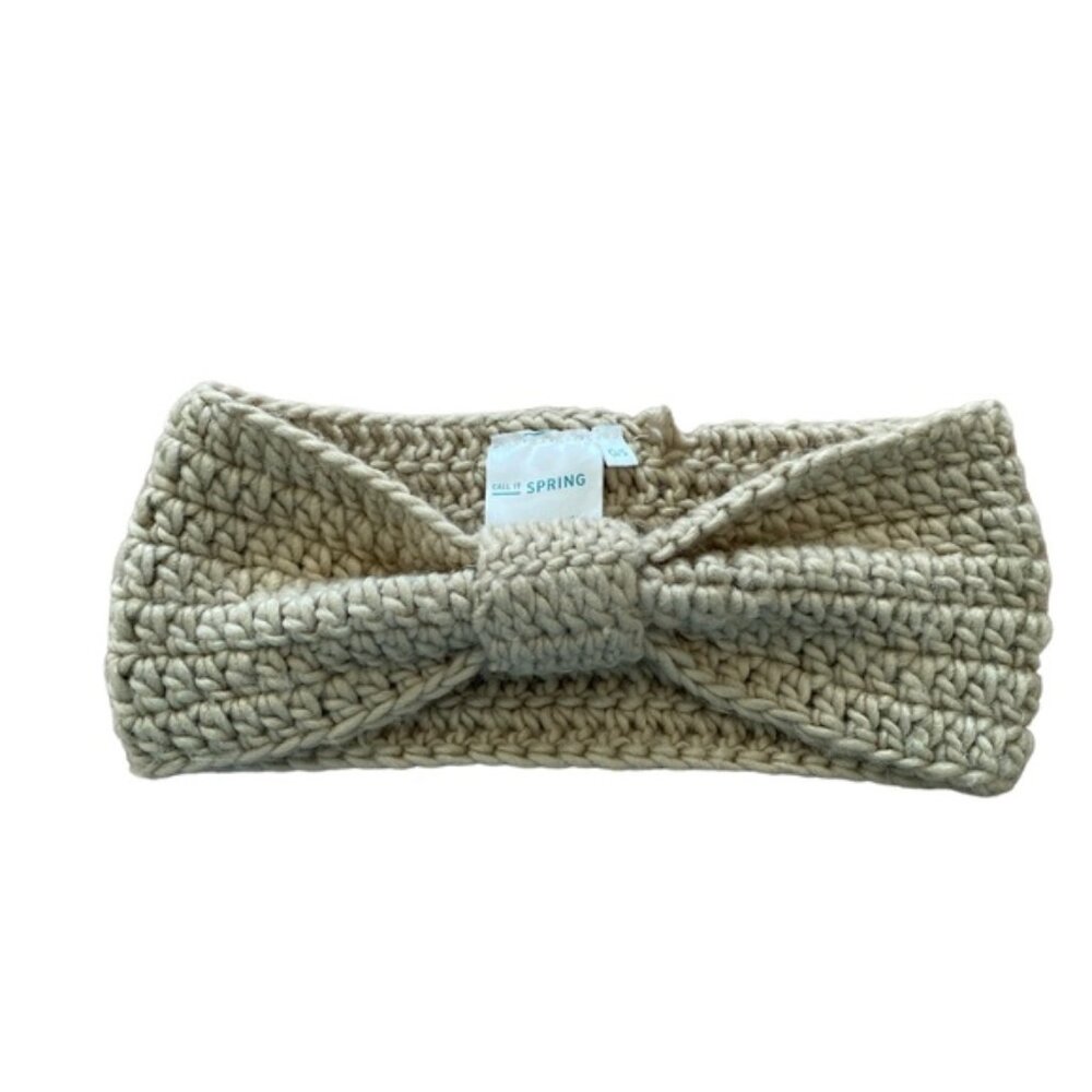 Knitted Beige Winter Headband